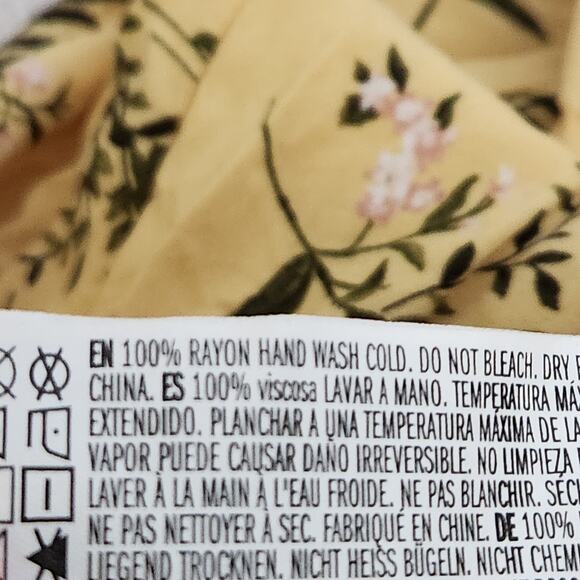 Forever 21 Yellow Pink Floral Print Spaghetti Strap Jumper Small Lightweight - Picture 4 of 4